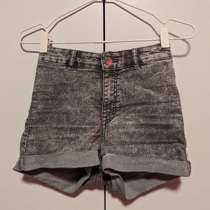 grey acid wash h&m high waist shorts